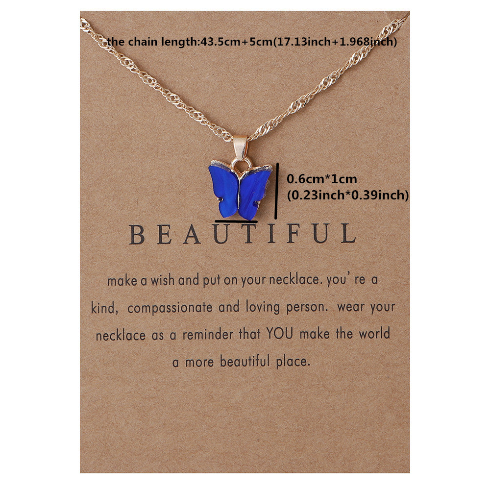 Cross-border new acrylic butterfly pendant necklace clavicle chain jewelry wholesale