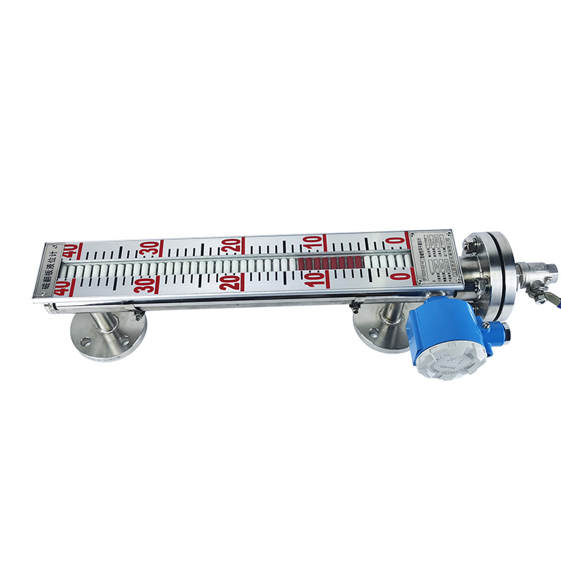Stainless Steel Magnetic Flap Level Gauge with Remote Switch, Side-Mounted or Top-Mounted Magnetic Float Level Gauge