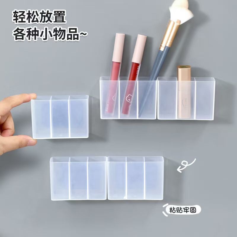 Wall-mounted Lipstick Box Mirror Cabinet Storage Non-perforated Lipstick Storage Box Hanging Wall-mounted Chalk Desktop Transparent Storage