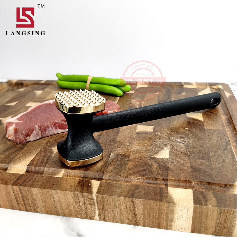 Spot new zinc alloy hammer nylon handle double-sided hammer square steak loose meat hammer tender meat hammer