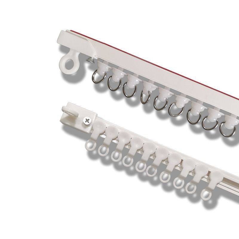 Curtain Track No-Drill Slide Rail Side-Mounted Top-Mounted Self-Adhesive Silent Guide Rail Curtain Accessory Rod Adhesive Rail Slide No-Drill