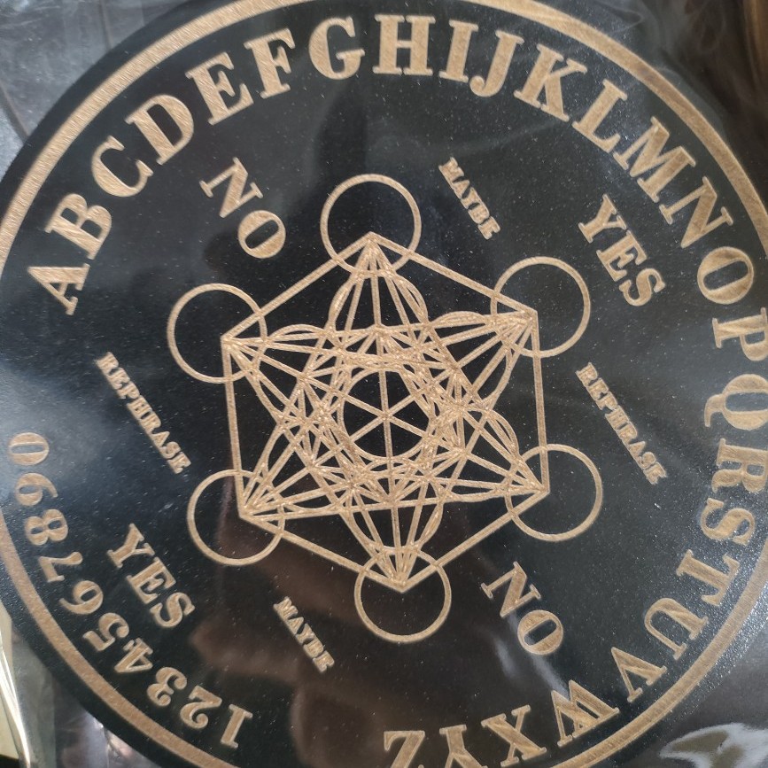 Cross-border wooden plate black sun moon constellation spirit pendulum plate various ornaments decoration round carving wood carving marking