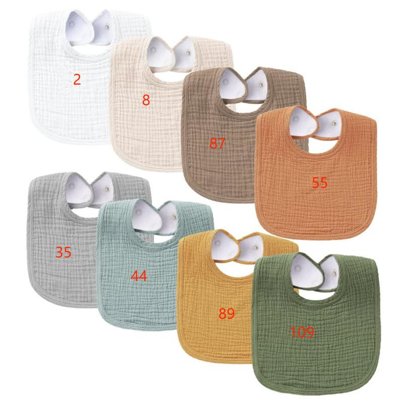 Newborn baby double crepe cotton gauze saliva towel U-shaped bib absorbent milk spitting cushion towel bib cross-border explosions