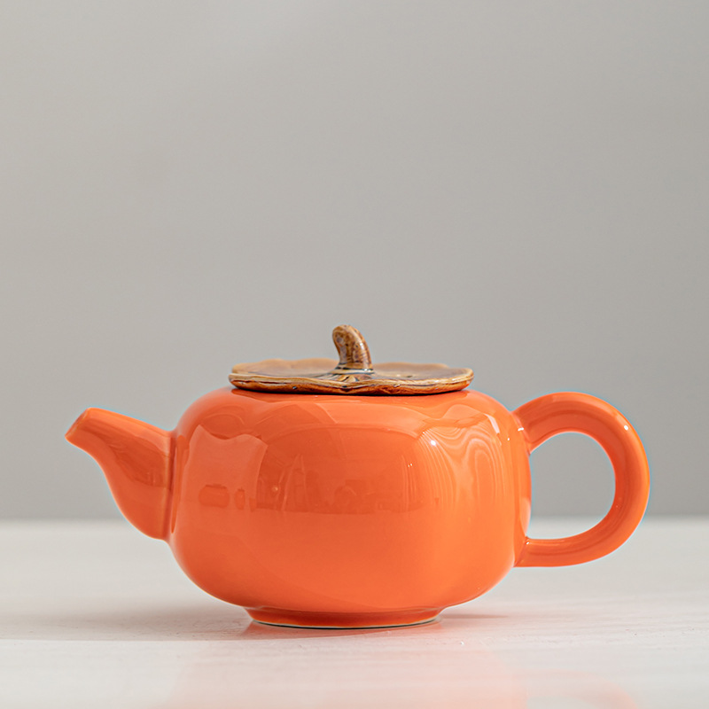 Ceramic Persimmon Persimmon Everything Goes Well Tea Set Gift Box Set Persimmon Teapot Handy Gift Custom Gift Business Souvenir