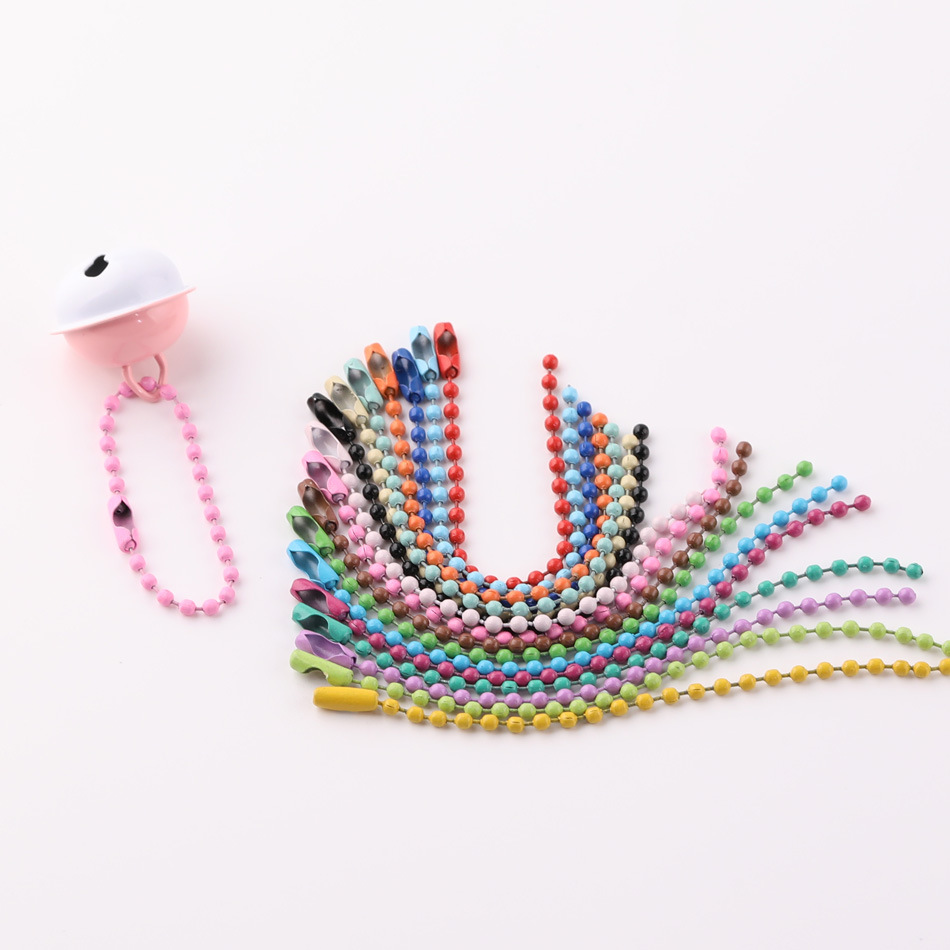 DIY Jewelry Accessories Bead Chain 10cm Round Bead Iron Bead Chain Wave Chain Painted Colorful Tag Chain Pendant Guka Chain