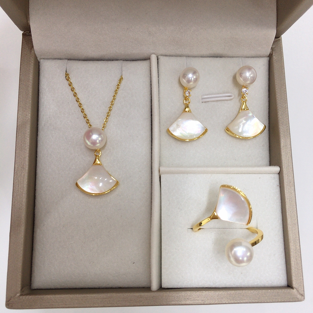 5A класс натуральные пресноводные жемчужные серьги, кольцо, юбка для танцев, юбка из ракушек, оптовая продажа жемчужного комплекта