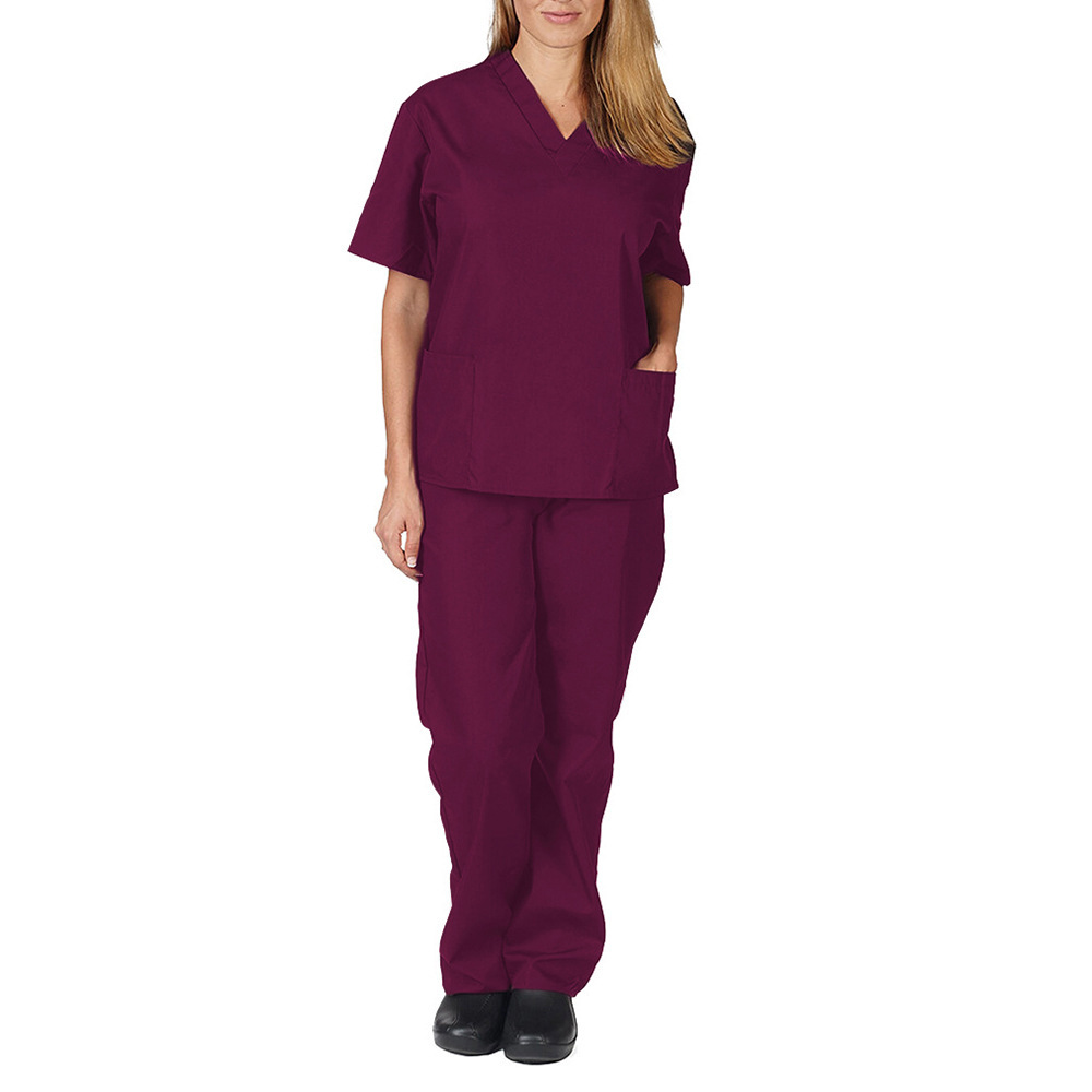 Cross-border Amazon Summer Wash Clothes Thin Male Doctor Work Clothes Female Nurse Scrub Clothes Split suit