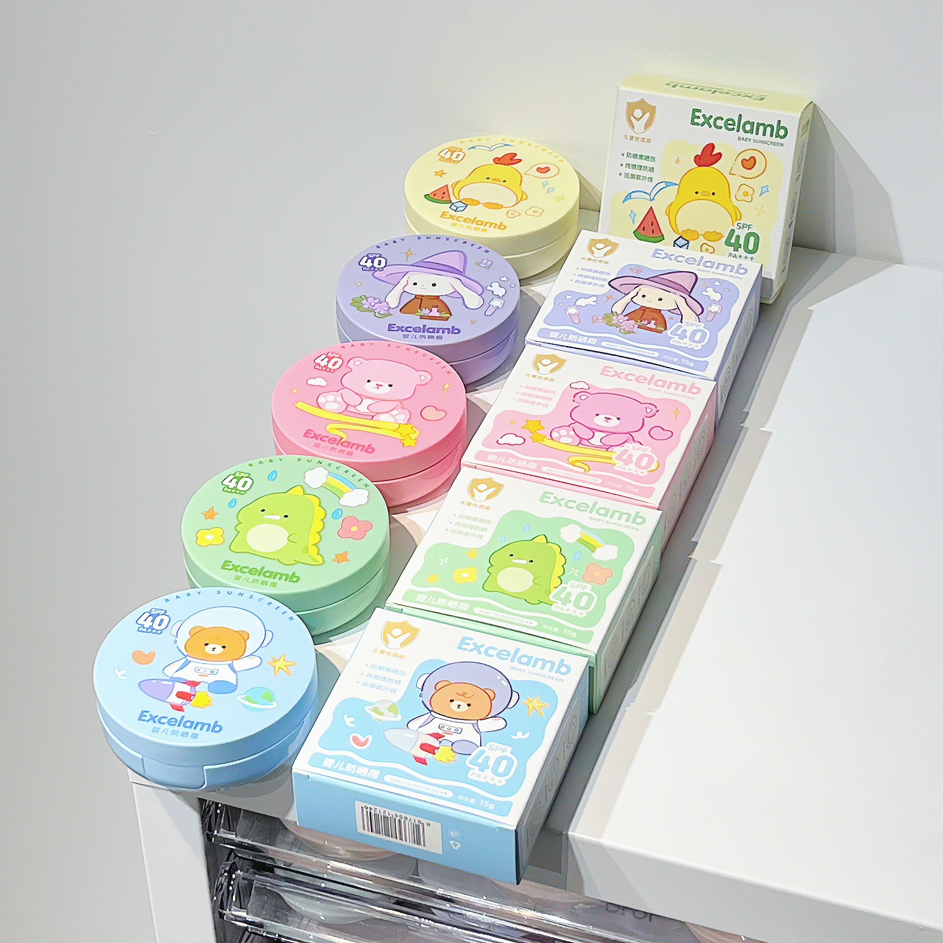EXCELAMB baby sunscreen children sunscreen air cushion SPF40 baby special refreshing mild physical sunscreen