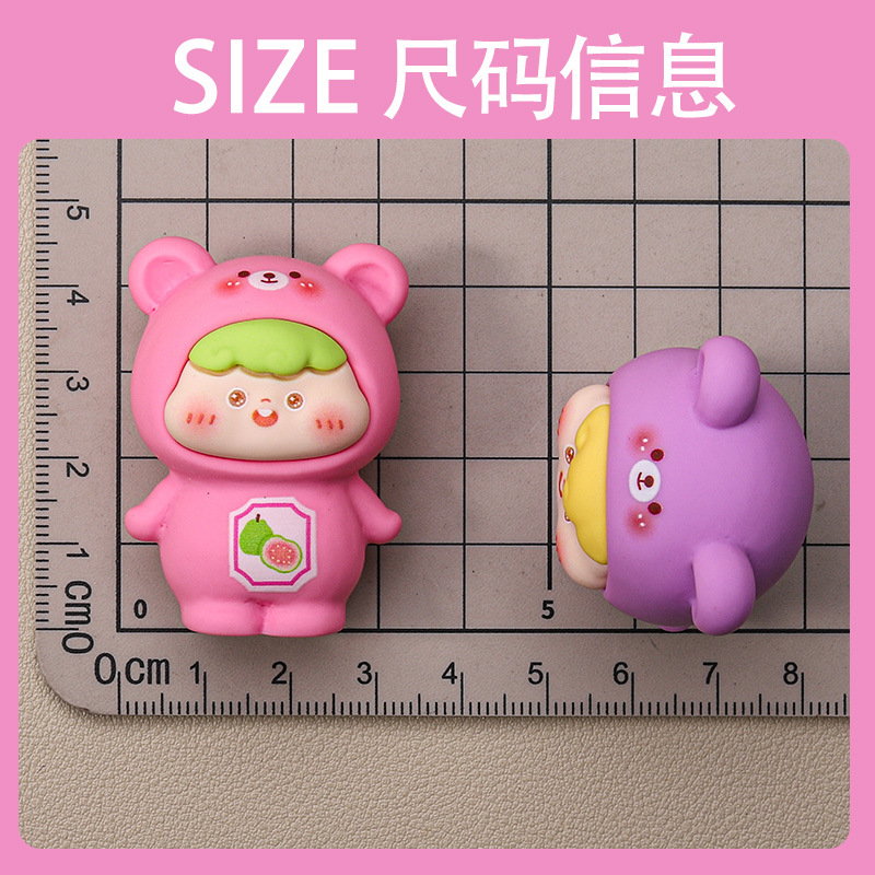 Cartoon Resin Cute Bear Cub Fruit Scent Resin Accessory DIY Pendant Desktop Ornament Trendy Toy Doll