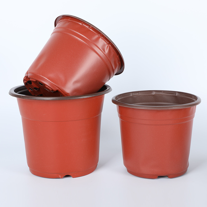 Thickened Two-color Pot Soft Plastic Seedling Pot Plastic Flower Pot Flexible Material Good Pot Base Pot Gardening Flower Pot