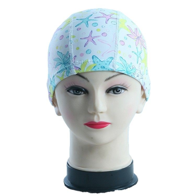 2025 Export New Factory Direct Sales Unisex Nylon Swimming Cap. Five-Line Sewn Pattern Cloth Swimming Cap