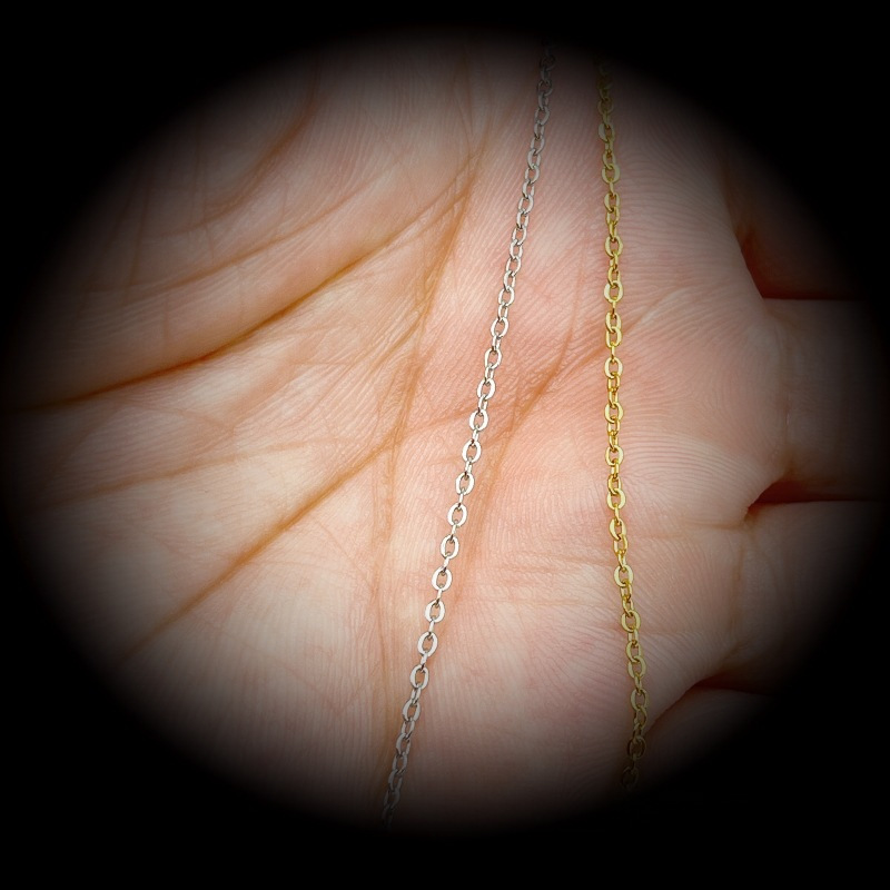 Titanium steel 035 cross chain 304 stainless steel O-chain DIY chain summer all-match plain chain real gold plating does not fade