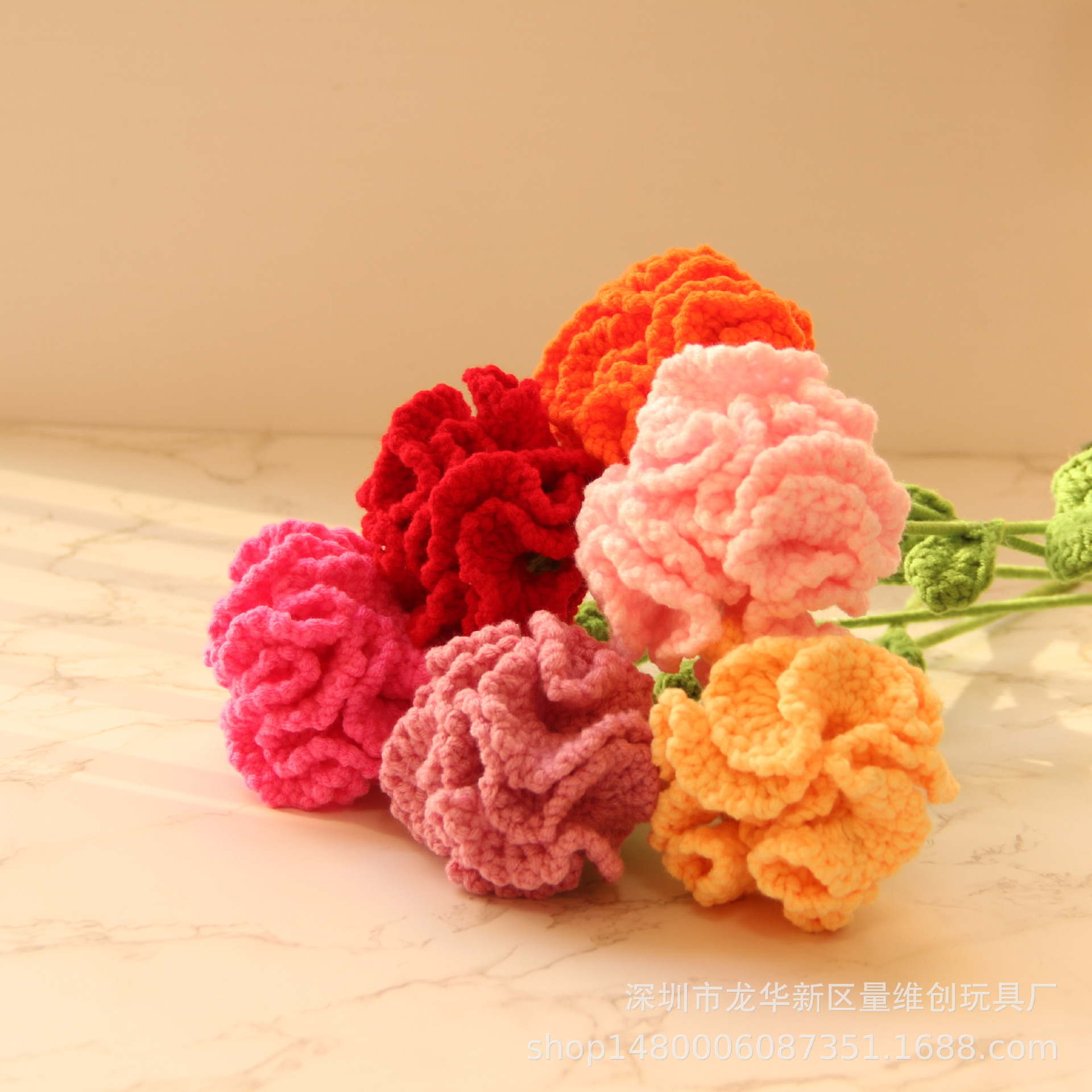 Ручная работа, искусственный цветок гвоздики из шерсти с упаковкой, три или восемь подарков на праздник, подарок на День матери, домашний декор