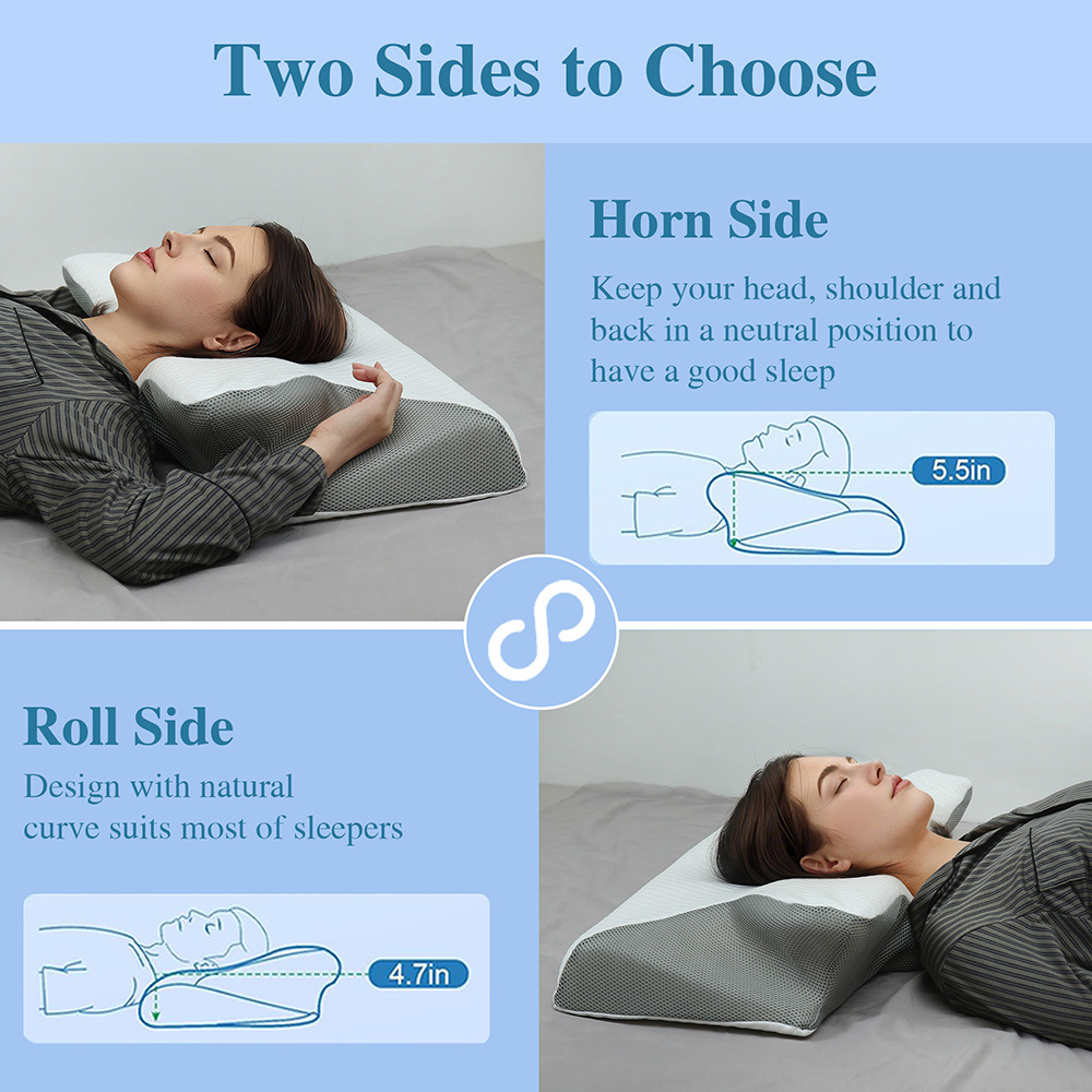 Cross-Border Horn Pillow Butterfly-Shaped Neck Pillow Quick Rebound Memory Foam Pillow Sleep Cervical Spine Pillow Core Amazon Side Sleeping