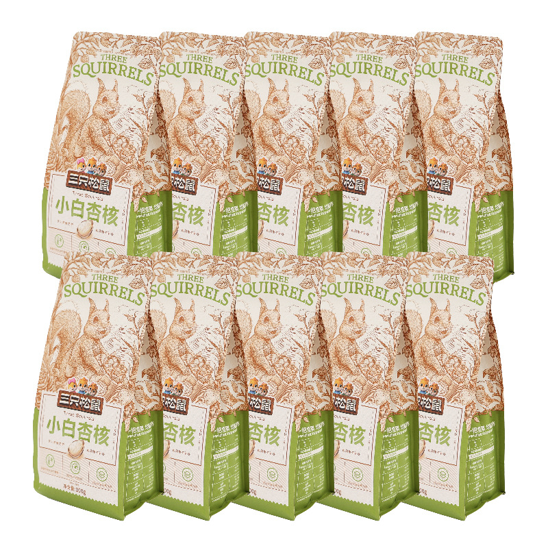 Wholesale Three Squirrels Milk Flavored White Apricot Kernels 100g Casual Snacks Crispy Satisfaction Nuts Almonds Free Shipping