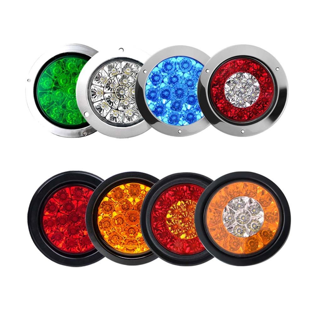 Задний фонарь прицепа, поворотный сигнал, резиновый фонарь 4 дюйма, двухцветный 12V24V