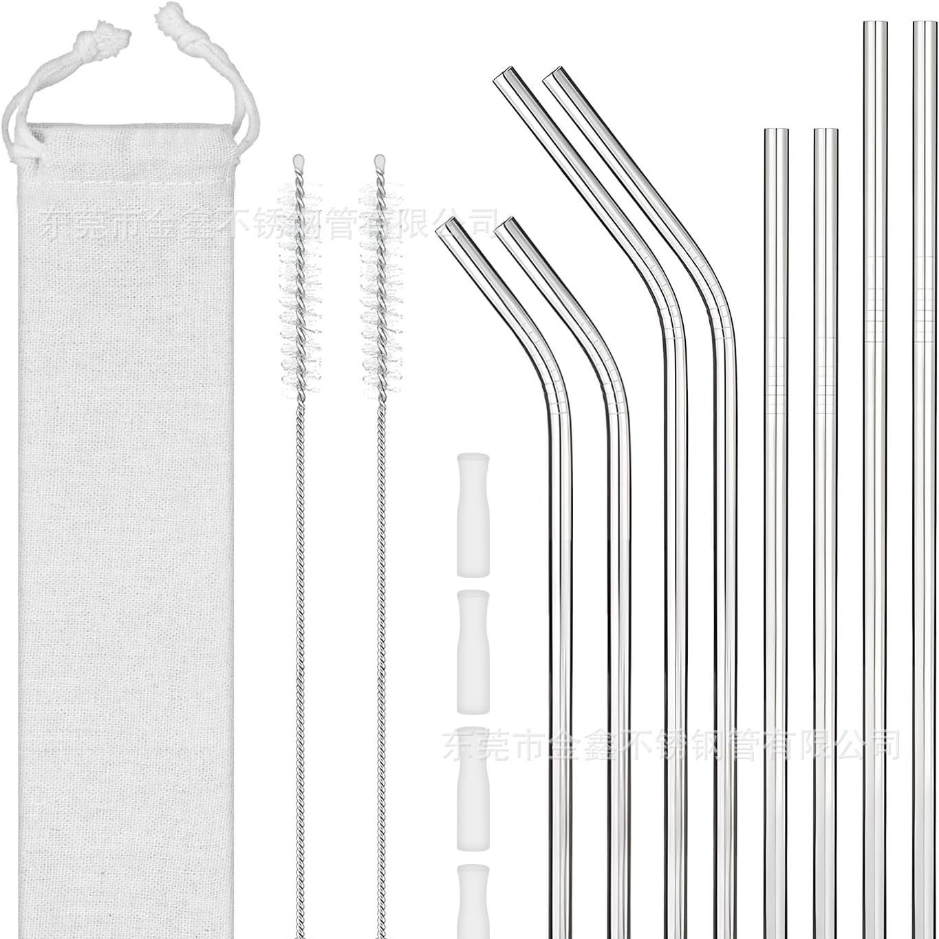 Wholesale 304 stainless steel straw car cup ice bully cup straw 316 food grade titanium plated color metal straw