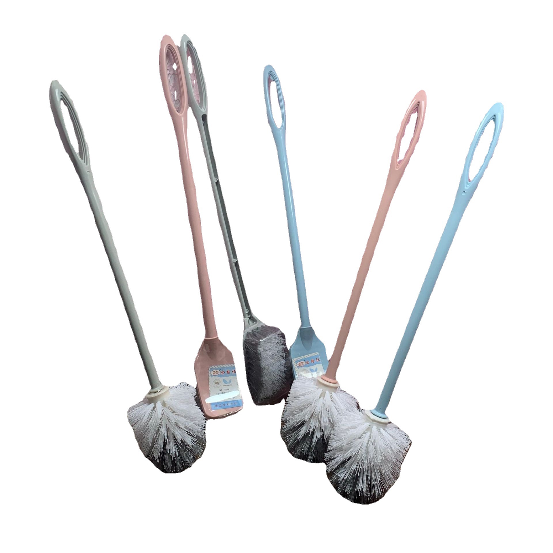 8288 8289 Plastic Rod Toilet Brush No Dead Angle Multifunctional Round Head Square Head Toilet Brush Long Handle Sanitary Cleaning Brush