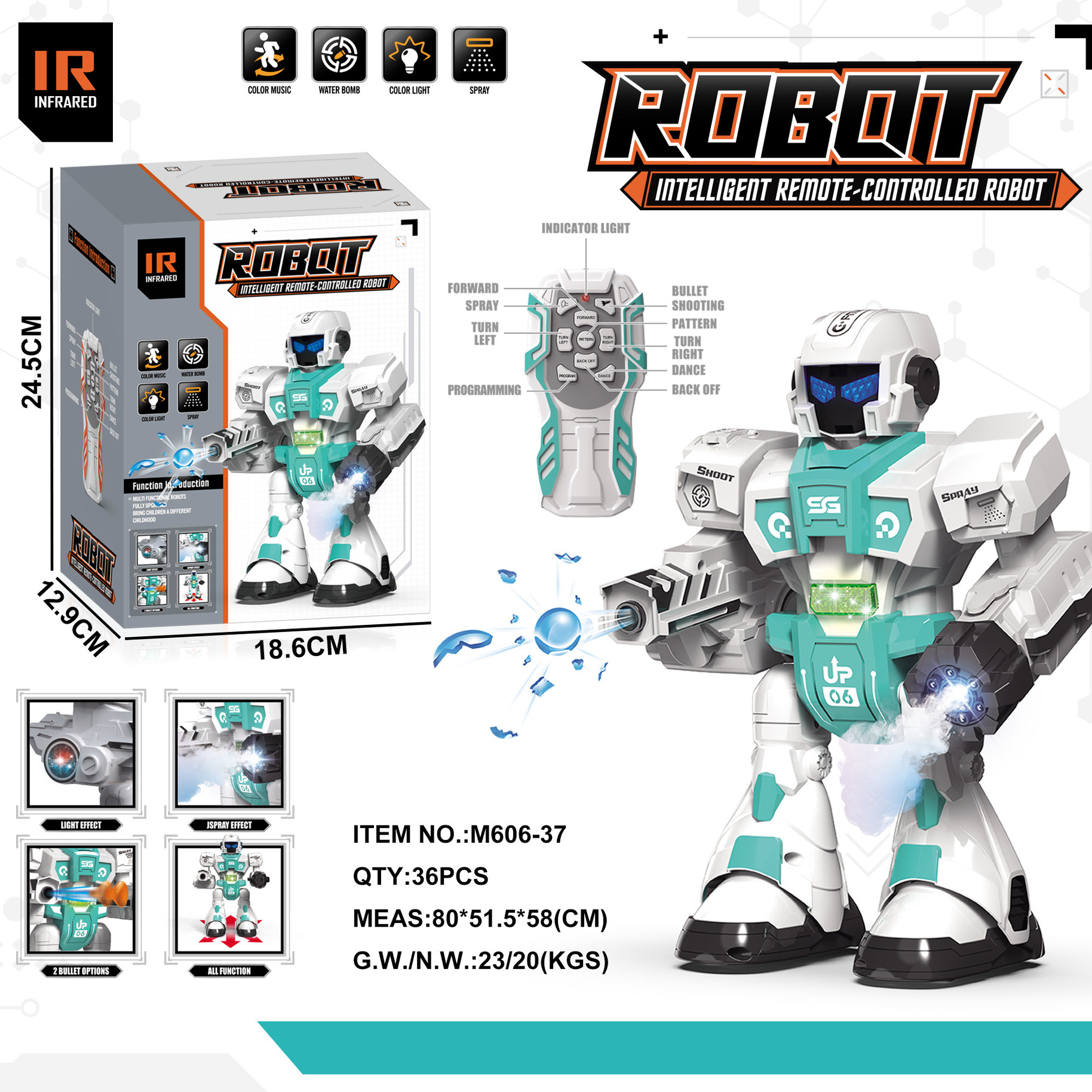 Интеллектуальный светодиодный робот с инфракрасным сенсором для раннего обучения, дистанционное управление, интеллектуальное программирование, игрушка для детей