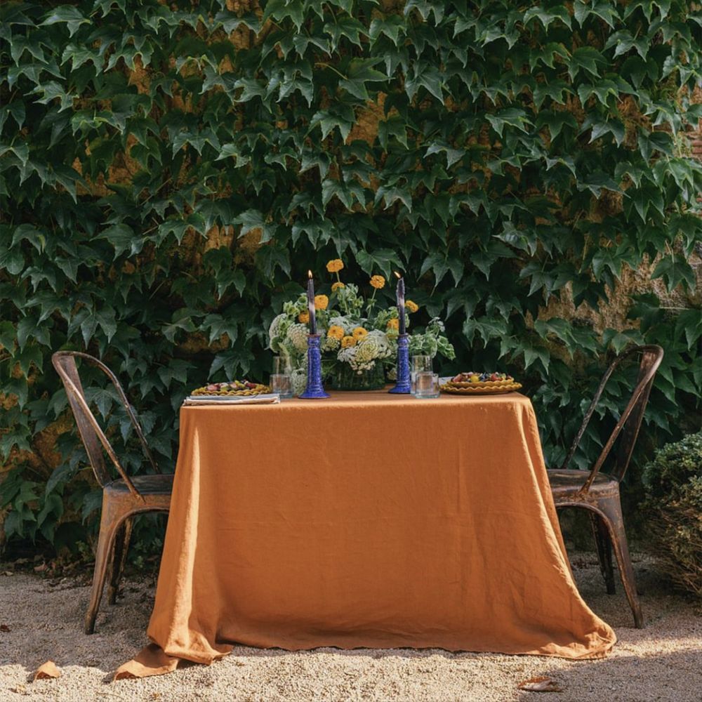 French Orange Solid Color High-grade Tablecloth Dessert Table Party Autumn and Winter Photographic Background Cloth