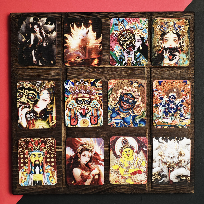 Zakilam Fifth Master Fox Fairy Medicine Master Buddha Huang Cai Eight Patron Deity High Definition Hand-painted Cinnabar Gold Thangka Painting Core