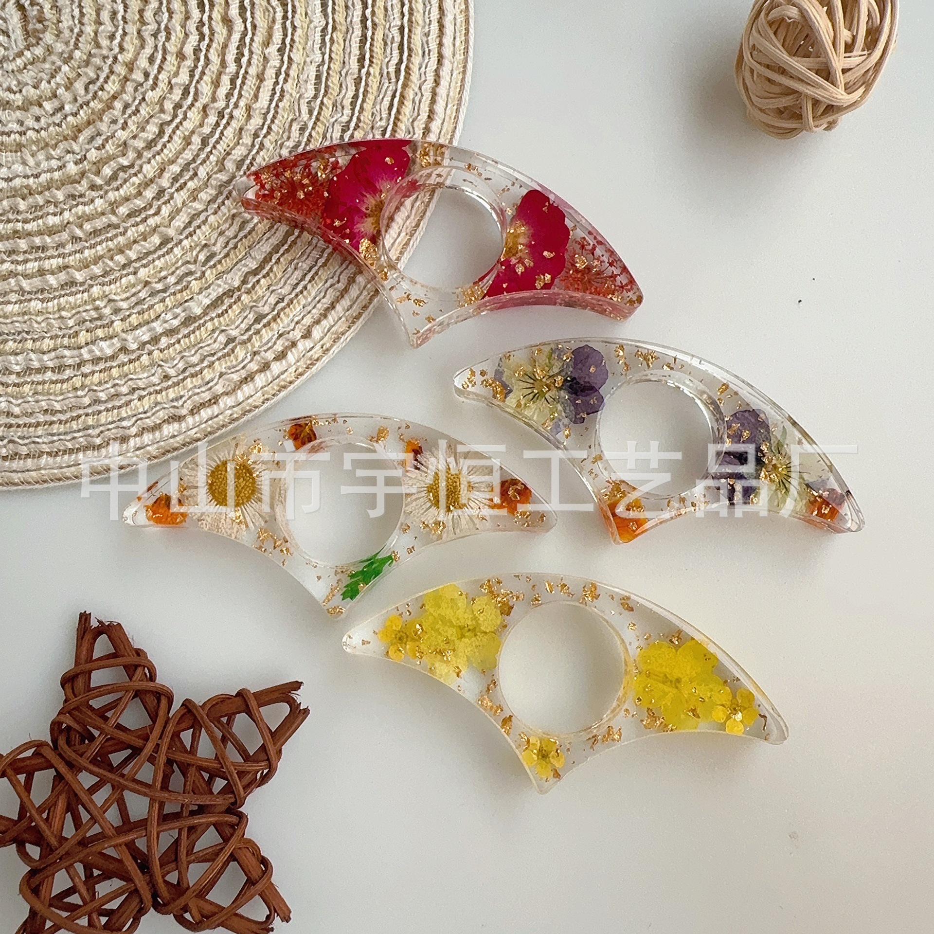 Cross-Border New December Book Press Creative Book Support Real Flower Glue Reading Aid Rose Resin Book Support