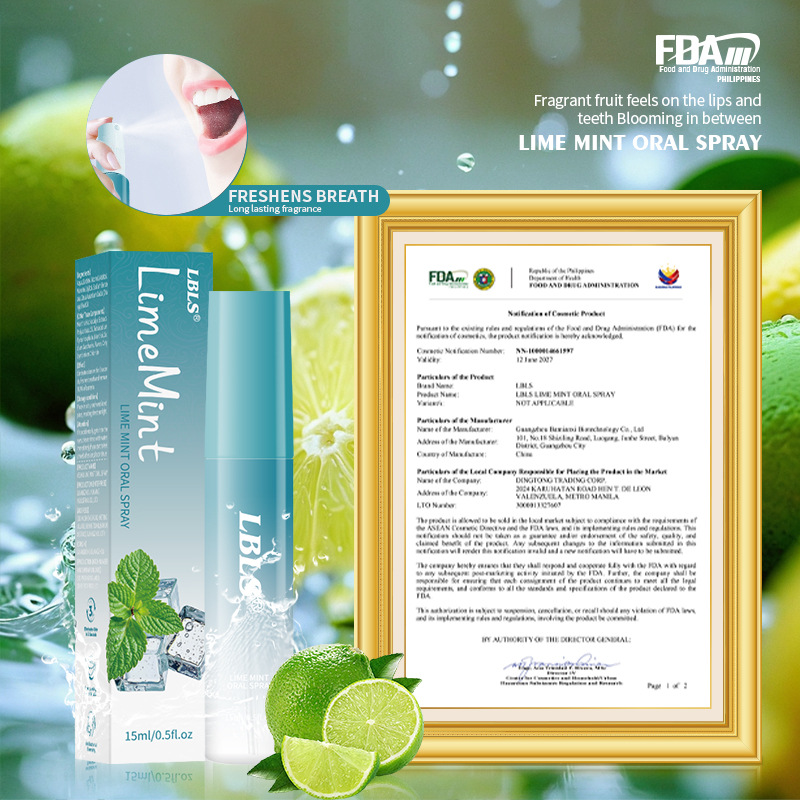 Full English Lbls Lime Mint Blueberry Oral Spray Fruit Flavor Long-Lasting Fragrance Fresh Breath Wholesale