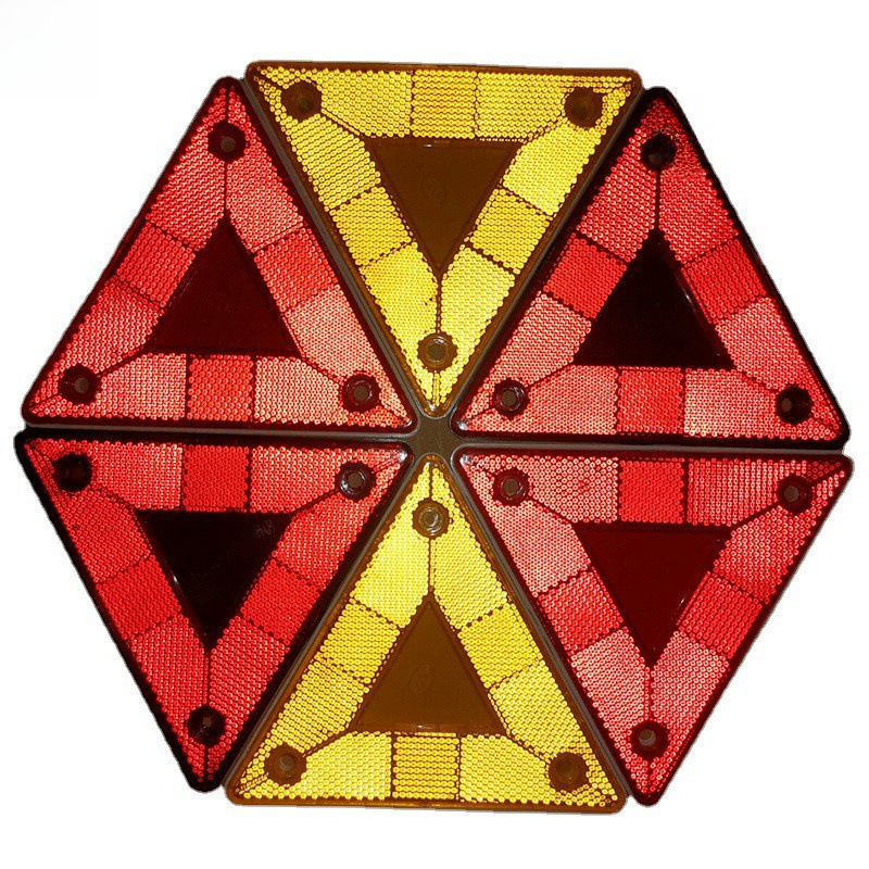 Cross-Border Oil Tanker Truck Rear Red Triangle Sign Small Red Triangle Warning Sign Reflector to Prevent Rear-End Collisions