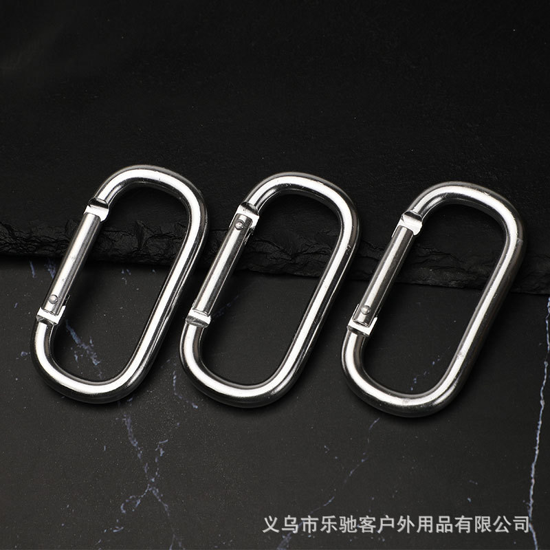Gun Color No. 6 Runway Type Aluminum Alloy Carabiner Quick Hook Safety Buckle Spring Buckle Water Bottle Buckle Wholesale Cross-Border
