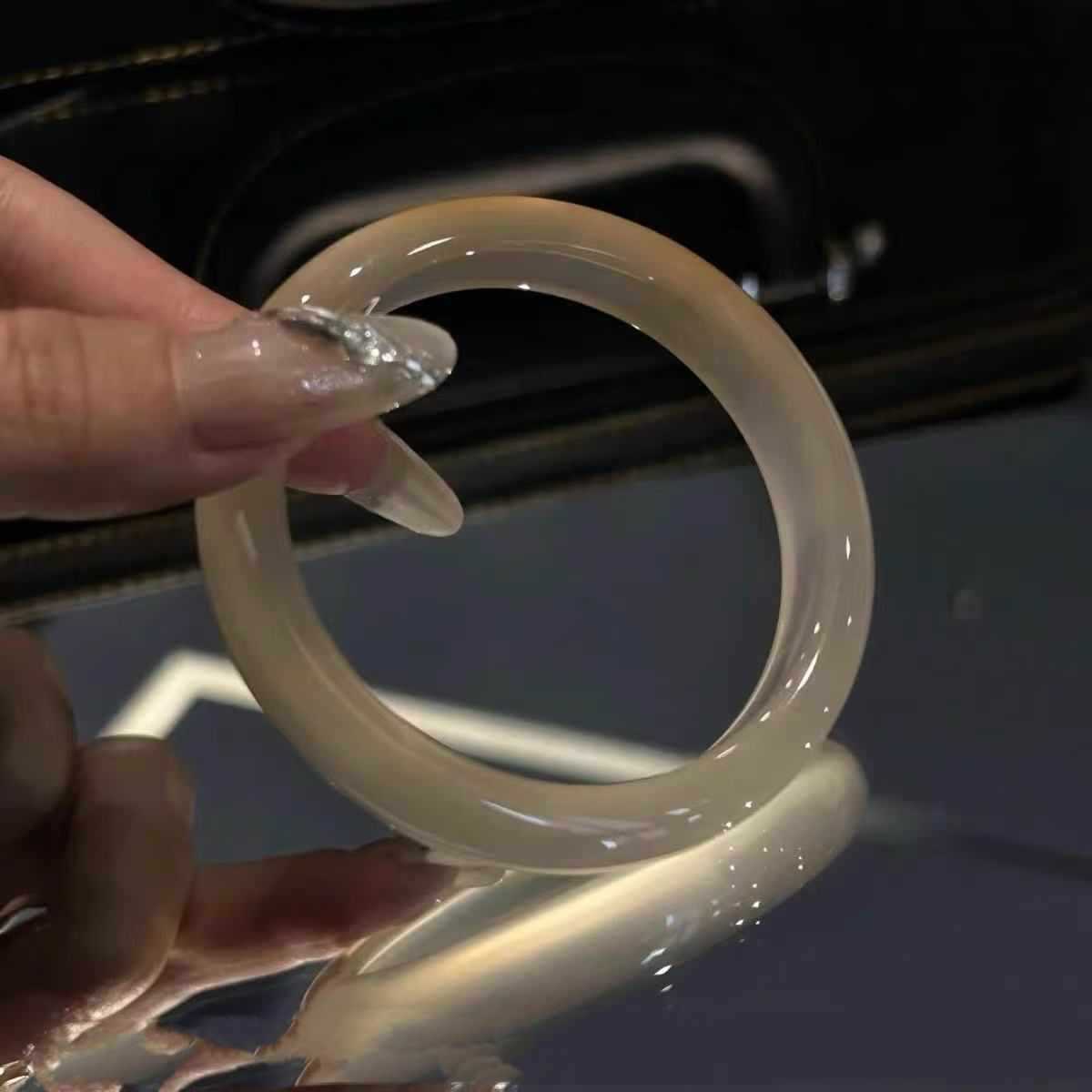 Jade Bracelet, Champagne Gold Agate Bracelet, Versatile Cat's Eye Jade Bracelet, Ice Chalcedony, Comparable to Jadeite, Antique Style Gift for Girlfriend