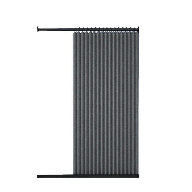 Cross-Border Bathroom Folding Shower Curtain Set, No-Drill Magnetic Bathroom Curtain, Thickened Waterproof Fabric, Household Wind-Blocking Toilet Curtain