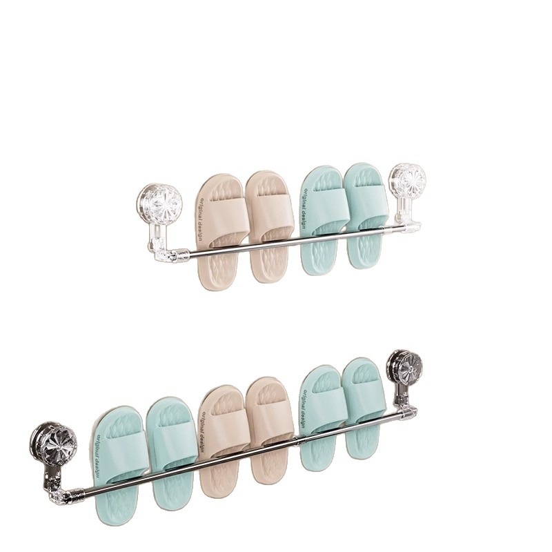 Suction Cup Towel Rack Bathroom Storage No-Drill Retractable Towel Bar Shelf Bathroom Towel Hanger