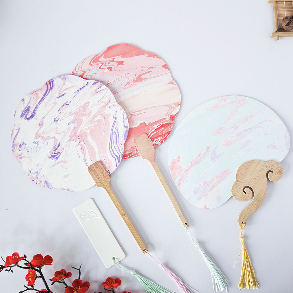 Blank Fan Double-Sided Thickened Fan for Advertising Custom Ancient Style Calligraphy Creation Lacquer Fan Material Kit Round Fan DIY