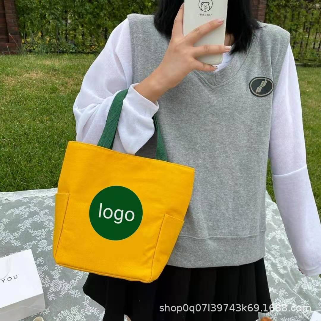 2021 Manufacturer's New Canvas Bag Japanese-Style Satchel Lunch Box Bag Multi-Purpose Lunch Mommy Bag with Customizable Patterns