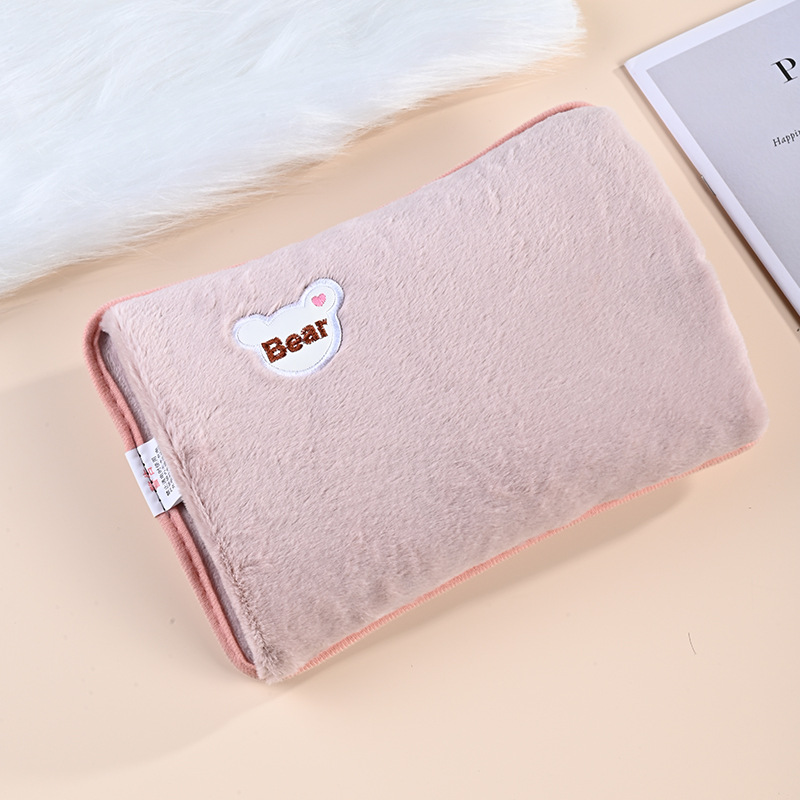 Bear Head Charging Hot Water Bag Embroidery Cartoon Free Dismantling and Washing Automatic Power-off Explosion-proof Hand-in English Hand-warming Baby Warmer