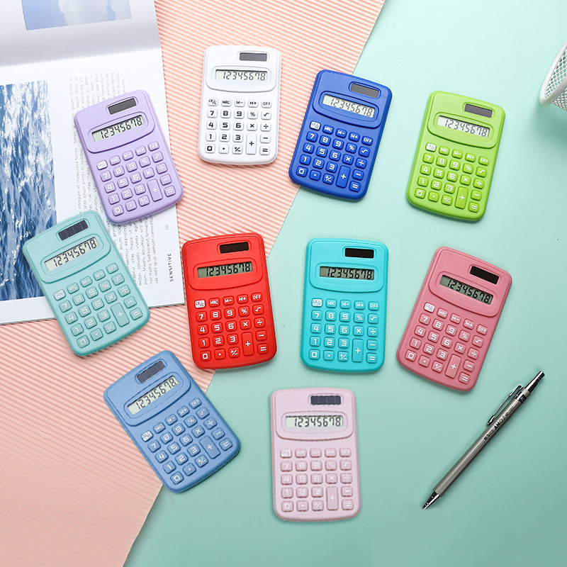 Мини-калькулятор для студентов начальной и средней школы, портативный, милый, для финансового офиса