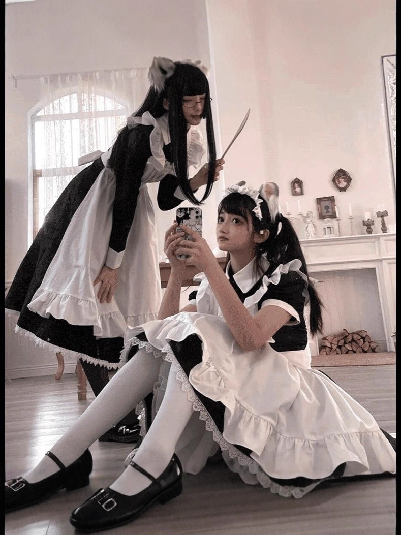 Maid Outfit Plus Size Long Style Men's Wear Women's Clothing Lolita Anime Cos Maid Uniform Cosplay Women's Clothing European Version