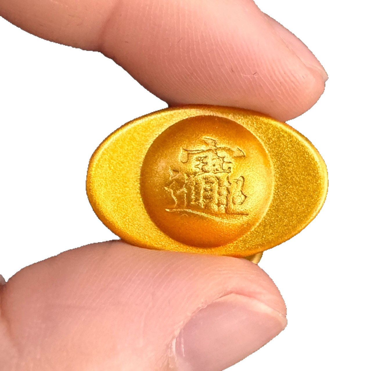 Sand Gold Solid Simulation Mini Alloy Glossy Small Ornaments Chinese Gift Ingot