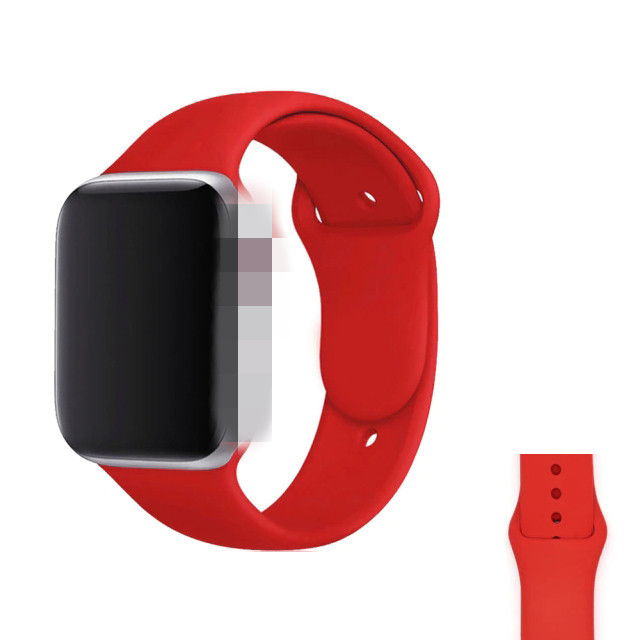 Suitable for Apple Watch7654321 Generation Se Sports Watch Strap Silicone Classic Monochrome Single Buckle Strap