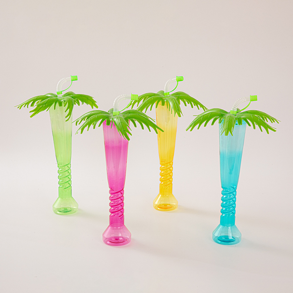 Source Factory In-Stock Coconut Tree Cup Summer Beach Outdoor Juice Drink Courtyard Long Neck Cup Torch Dumbbell Coconut Tree