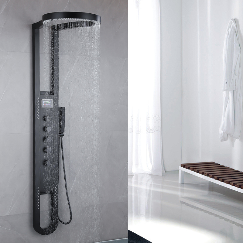 Foreign trade new bathroom digital display shower shower suit large ring dome shower screen bathroom booster set