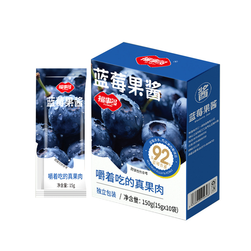 Fushido 150g Blueberry Strawberry Jam Breakfast Toast Bread Sandwich Jam Portable Strip Pulp Jam