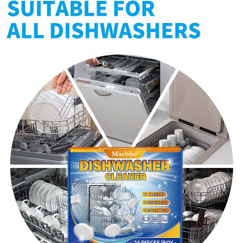 Cross-border dishwasher cleaning tablets dishwasher detergent dishwasher cleaning effervescent tablets to oil stain dishwasher