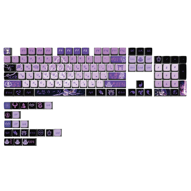 Russia's Exclusive Hot-Selling Theme Keycap Mechanical Keyboard Sa Height Four-Sided Transparent Pbt Sublimation Process Keycap