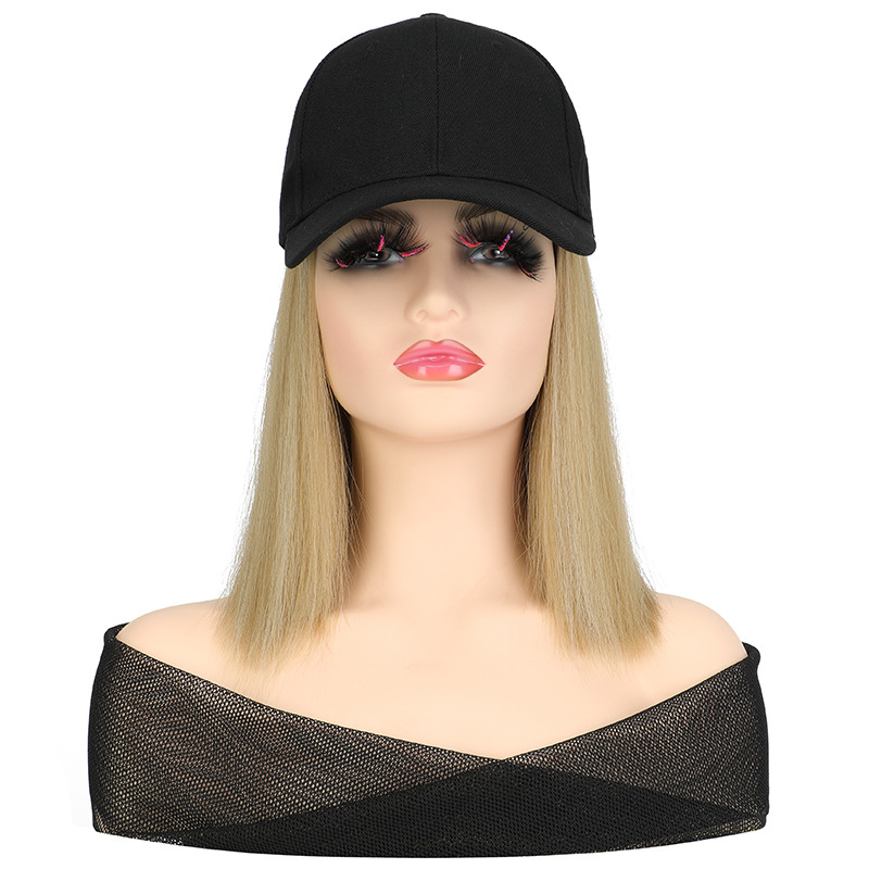One-piece wig cap short straight Hair female hat wig clavicle Hair bobo head European and American Hair Wigs manufacturer in stock