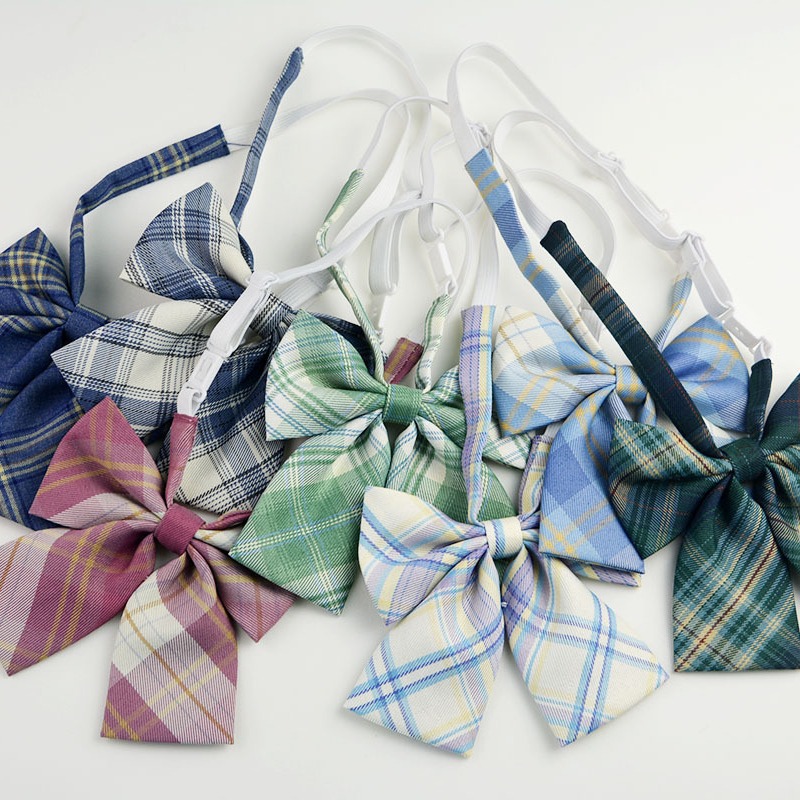 Популярный колледж стиль Oka Pear Field черный галстук в клетку плоский рог JK воротник галстук-бабочка аксессуары для рубашки