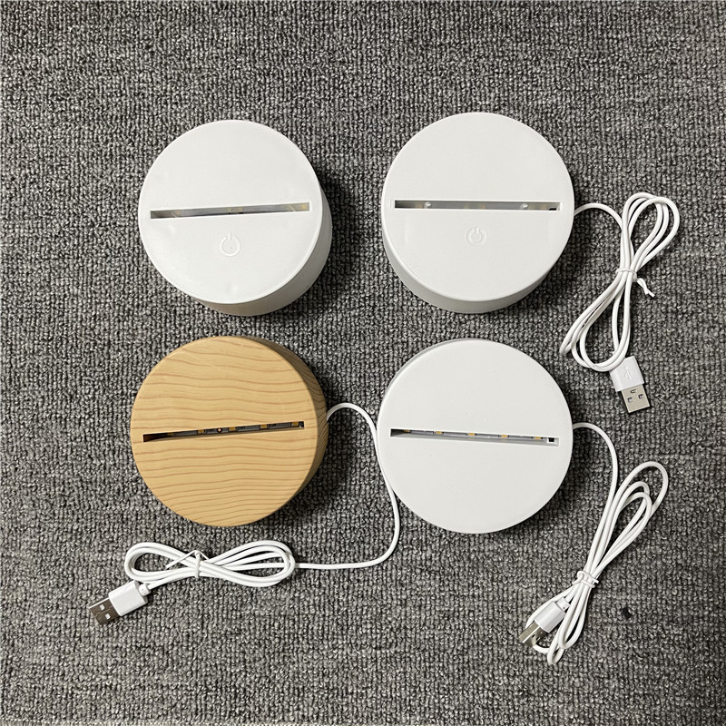 Factory wholesale 3D night light base touch charging acrylic small table lamp holder accessories cross-border exclusive