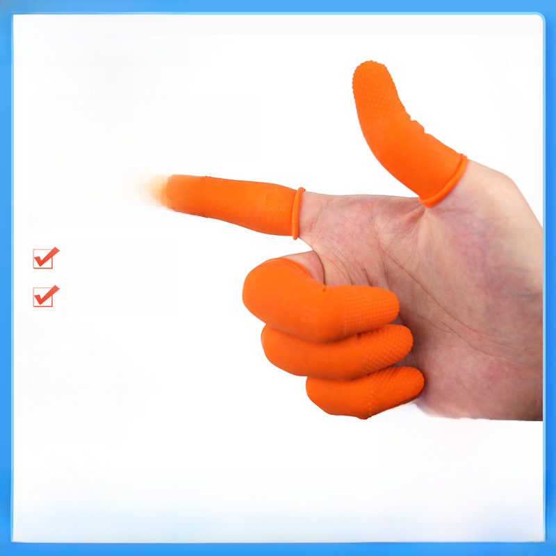 Wholesale Industrial Orange Protective Finger Cots Non-Slip Wear-Resistant Finger Cots Disposable Workshop Latex Finger Cots