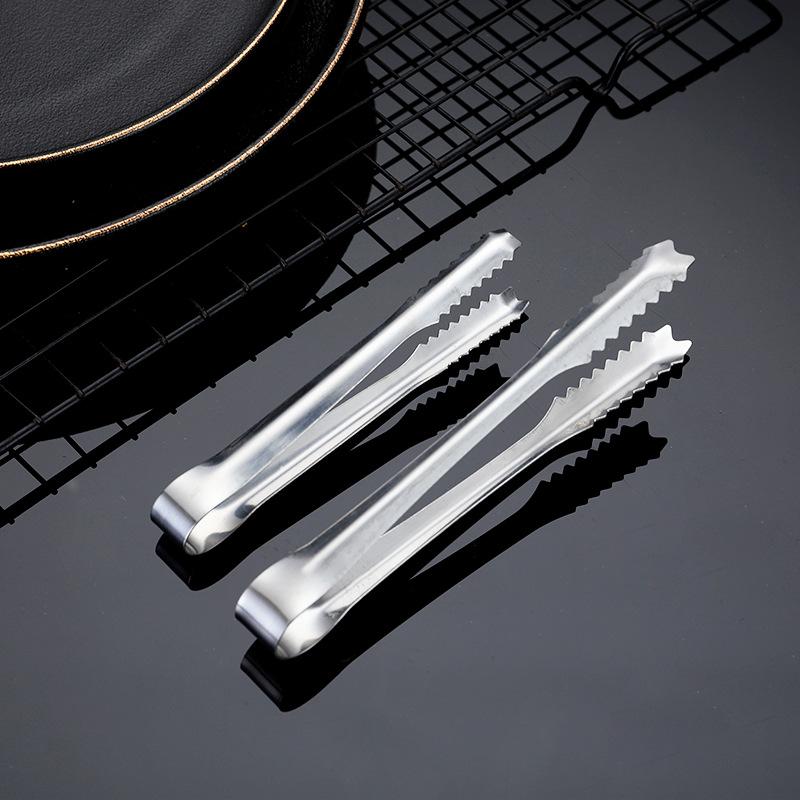 Stainless steel ice clip ice clip ice clip kitchen household small food clip cross-border hot hotel wholesale direct supply