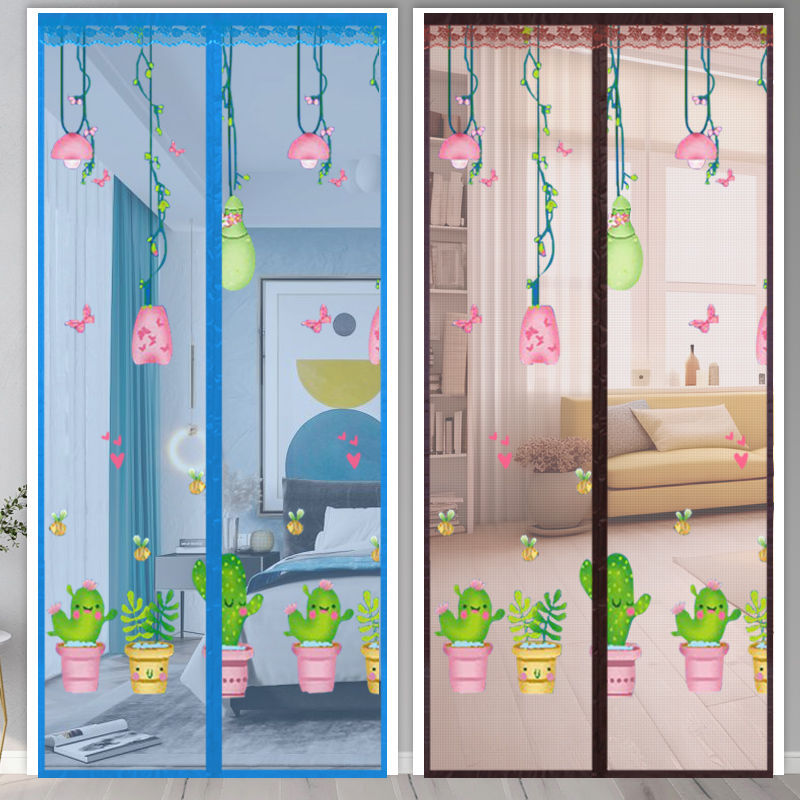 Magic Tape Mosquito-Repellent Door Curtain for Bedroom, Silent Simple Magnetic Soft Screen Door Partition Curtain, Summer Encryption Screen Window, No Drilling Required